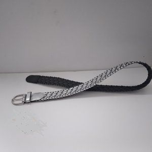 New woven pattern silver belt